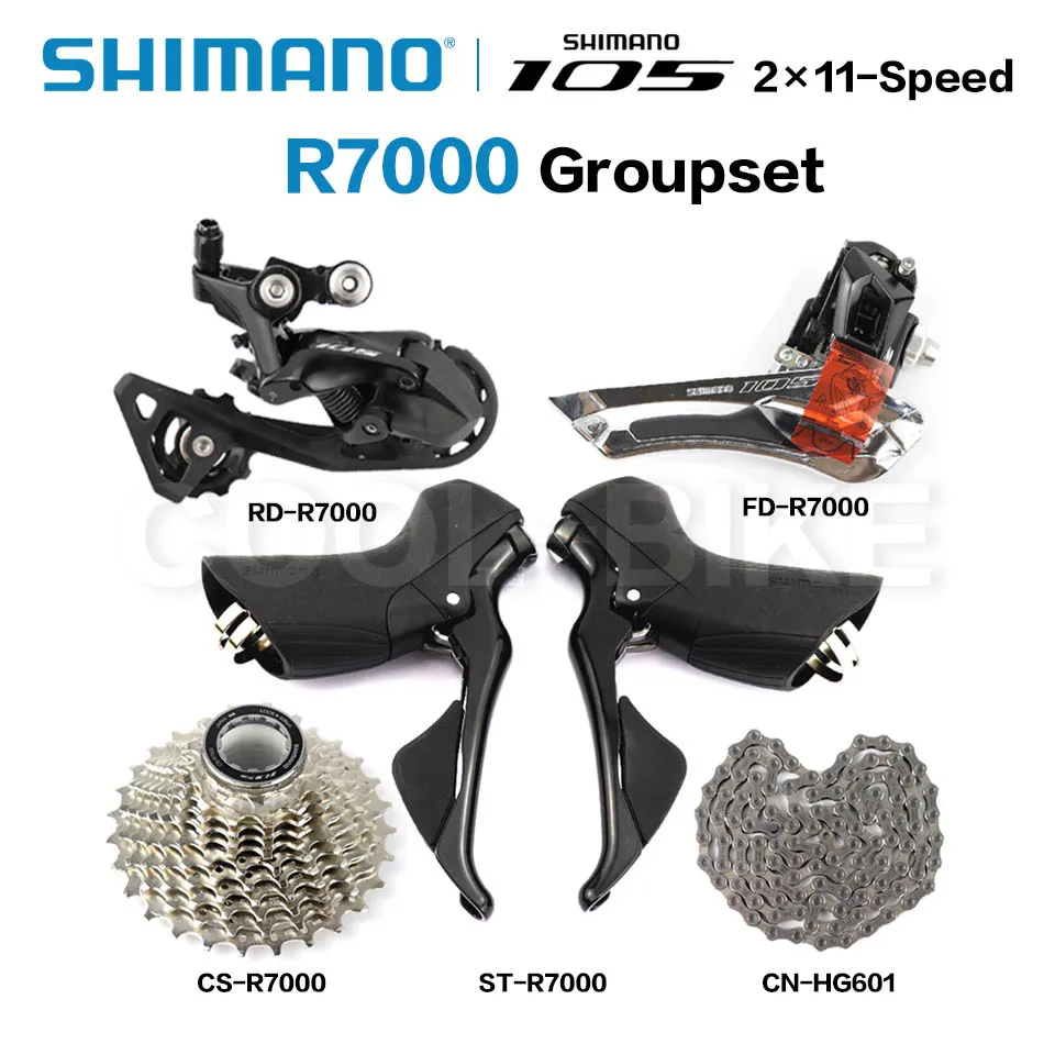SHIMANO-desviadores de bicicleta de carretera R7000 Groupset 105 5800 R7000, ST + FD + RD + CS + CN, desviador trasero y delantero 11-28T 30T 32T 34T