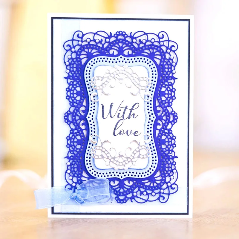 

Кружевная рамка для поздравительных открыток, металлические штампы, штампованные формы для открыток, скрапбукинга, бумаги, ремесло, форма д...