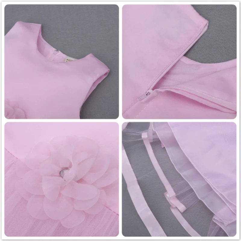 Mesh Evening Clothing Girl Princess Dress Kids Clothes Flower Dresses For Girls Children Wedding Party Formal Ball Gown | Детская одежда