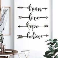 dream love hope believe %e2%80%8bart english wall sticker inspirational office wallpaper living room bedroom decoration home stickers