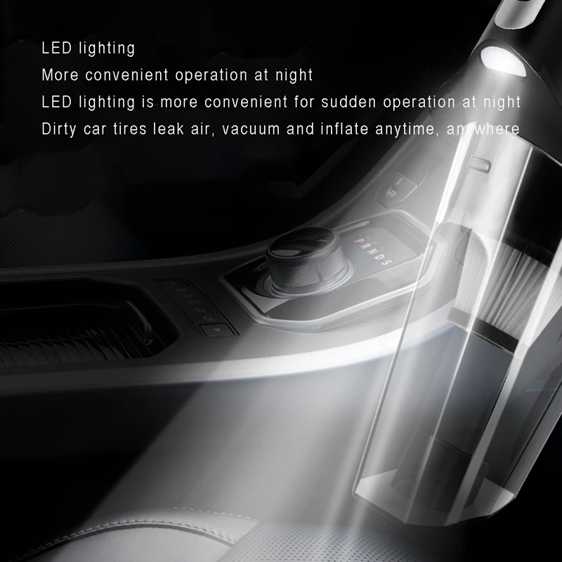 

Car Vacuum Cleaner Air Pump Four in One Car Wireless Rechargeable Vacuum Cleaner Wet and Dry Portable Inflatable