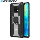 Противоударный армированный чехол KEYSION для Huawei Mate 20, 20 Pro, 20X, искусственная подставка, автомобильный чехол для телефона с кольцом для Huawei P30, P30 Pro, P30 Lite