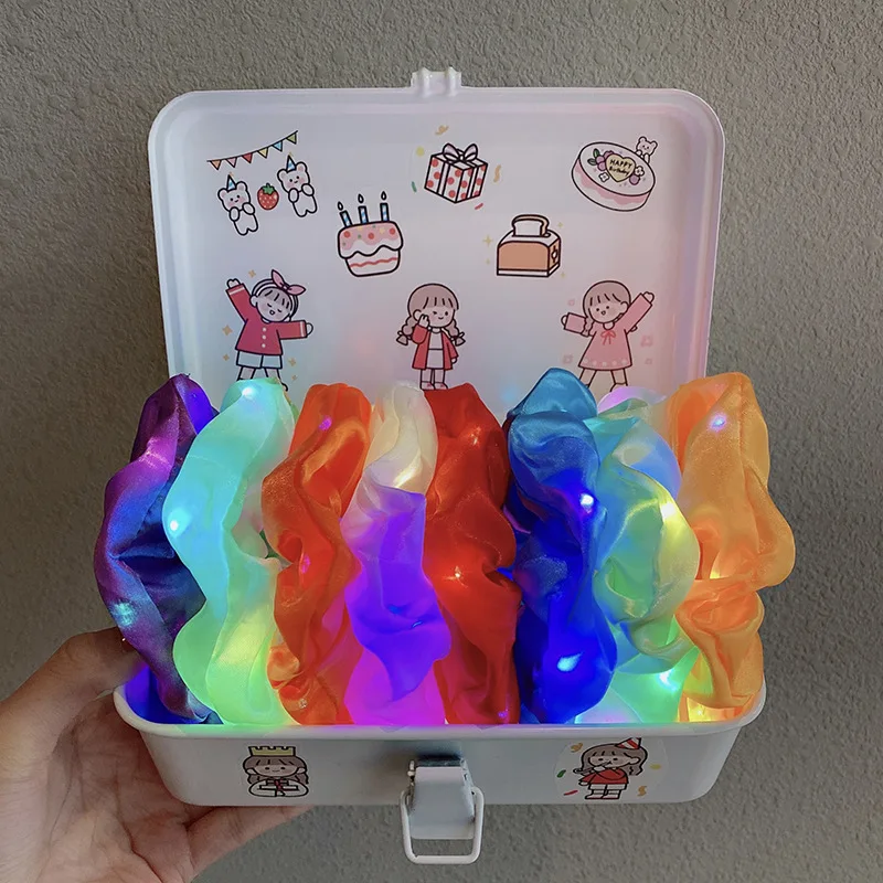 Новое поступление светящаяся лента для волос с полосками девочек держатель