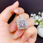 Inbeaut 925 серебро отличный крой 5 компьютерная томография D Цвет пройти Diamond тесты Муассанит подушки ожерелье с подвеской для женщин вечерние, ювелирное изделие, подарок