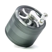 high quality 4 layer 63mm hand crank and convenient smoke grinder herbal tobacco smoke grinders herb accessories