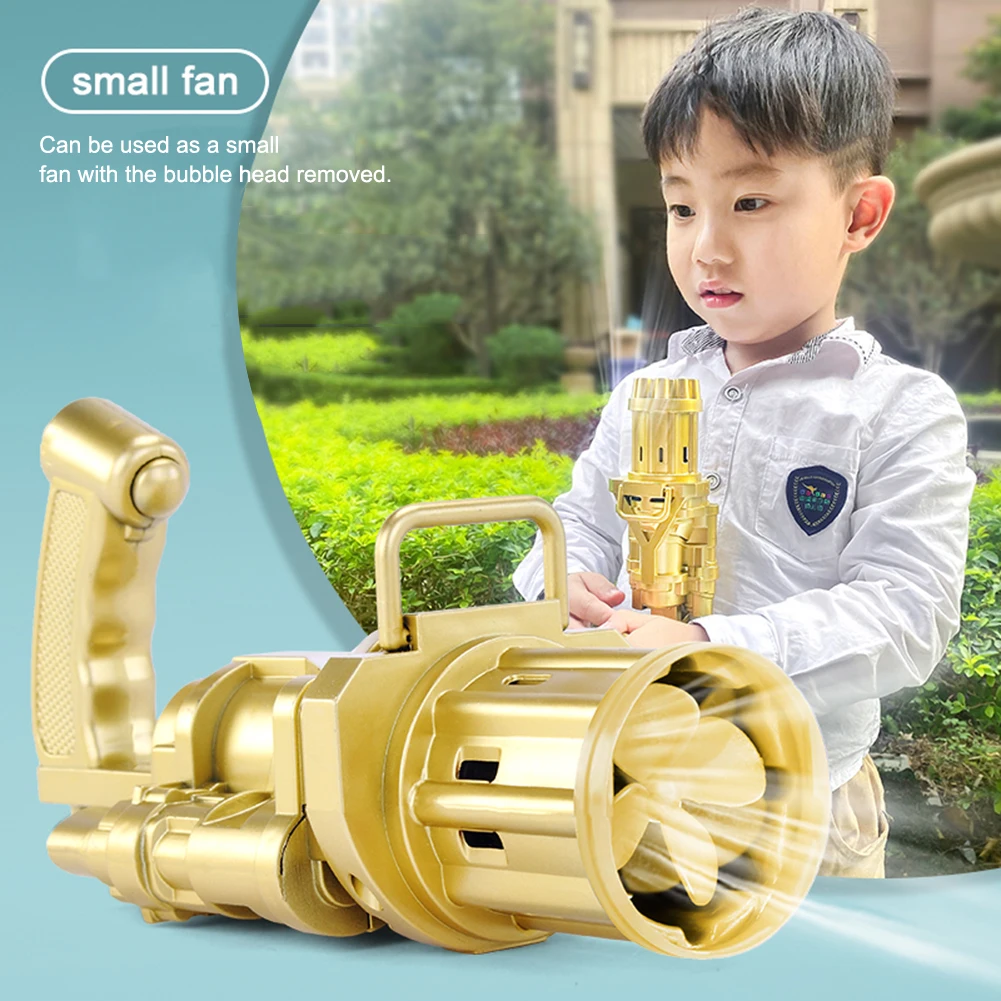 

Kids Automatic Gatling Bubble Gun Toys Summer Soap Water Bubble Machine 2-in-1 Electric Bubble Machine For Children Gift Toys