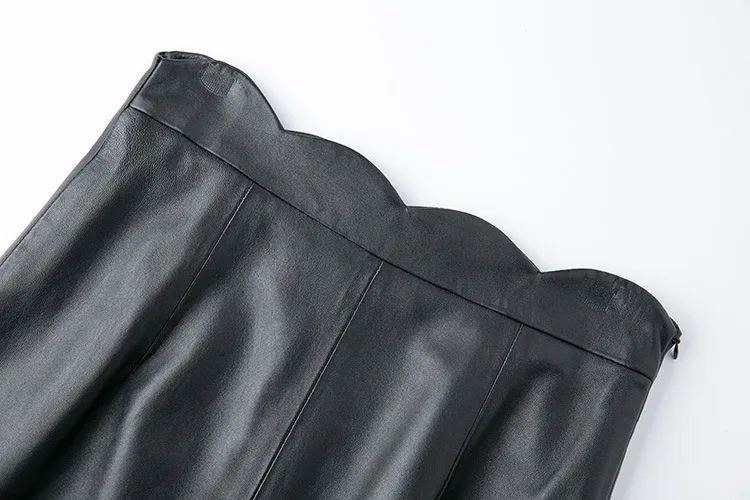 Женская юбка-карандаш из натуральной кожи с высокой талией | одежда