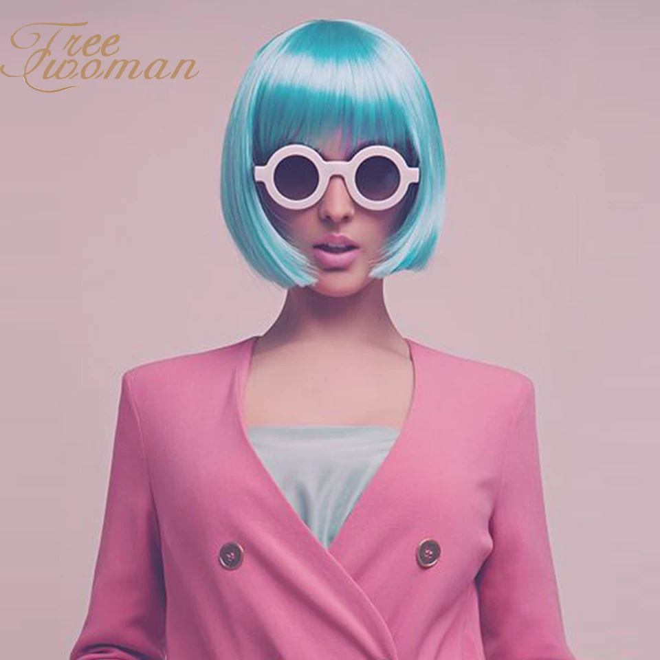 Женский парик из синтетического волокна FREEWOMAN короткий средней длины для волос 12