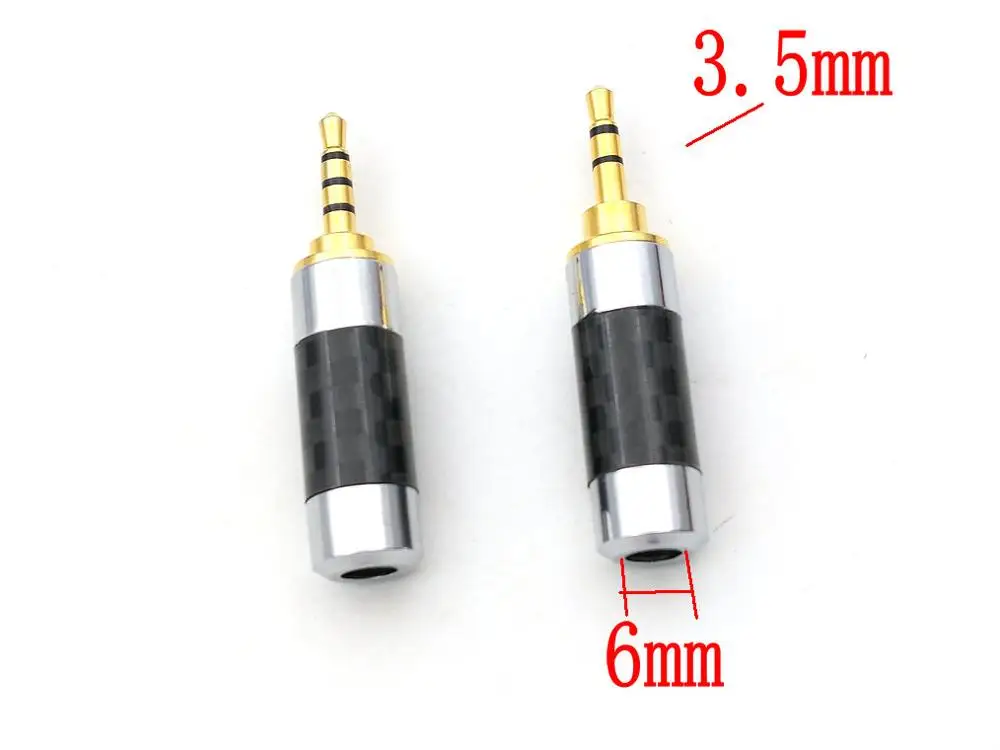 

Rhodium Plated Carbon Fiber 3.5mm Stereo/3.5mm 4Pole Repair headphone Plug Metal Audio connector