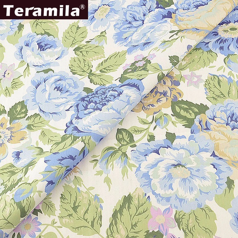 Teramila Новинка белый стеганый саржевый материал для шитья 100% хлопок Голубая