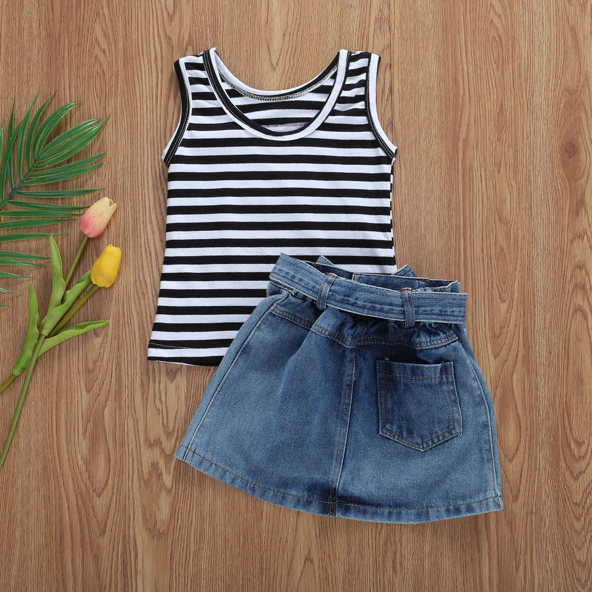 От 1 до 6 лет комплект одежды для маленьких девочек топы в полоску с героями