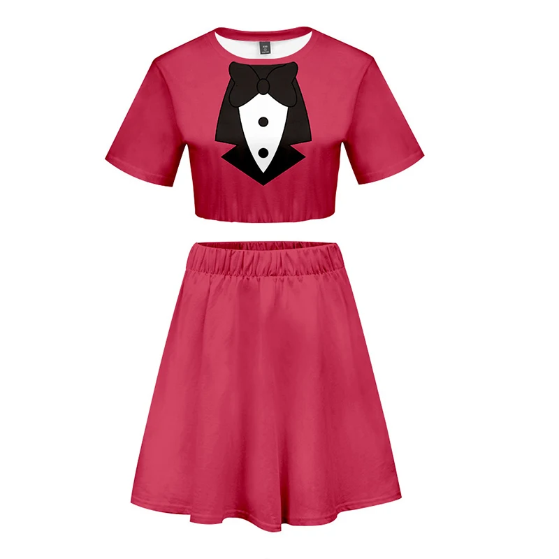 Костюм из футболки и юбки Hazbin аниме маскарадный костюм для отеля Charlie Alastor рубашка