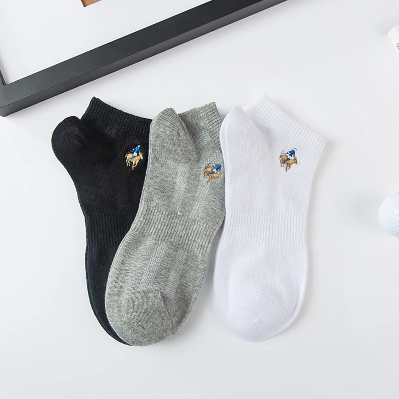 Носки мужские хлопковые с вышивкой Повседневные Классические брендовые 6 пар