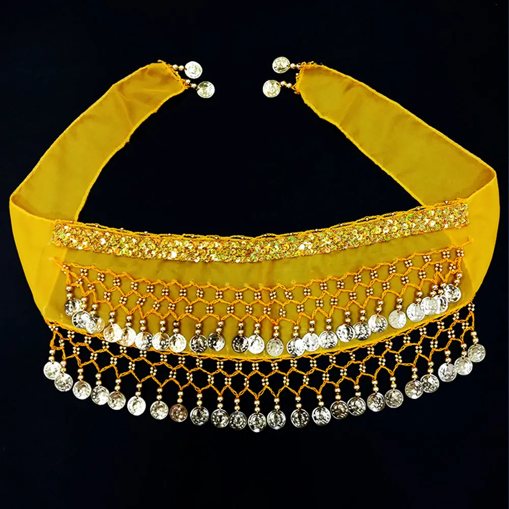 Пояс для танца живота детский золотистый пояс с монетницей аксессуар одежды в