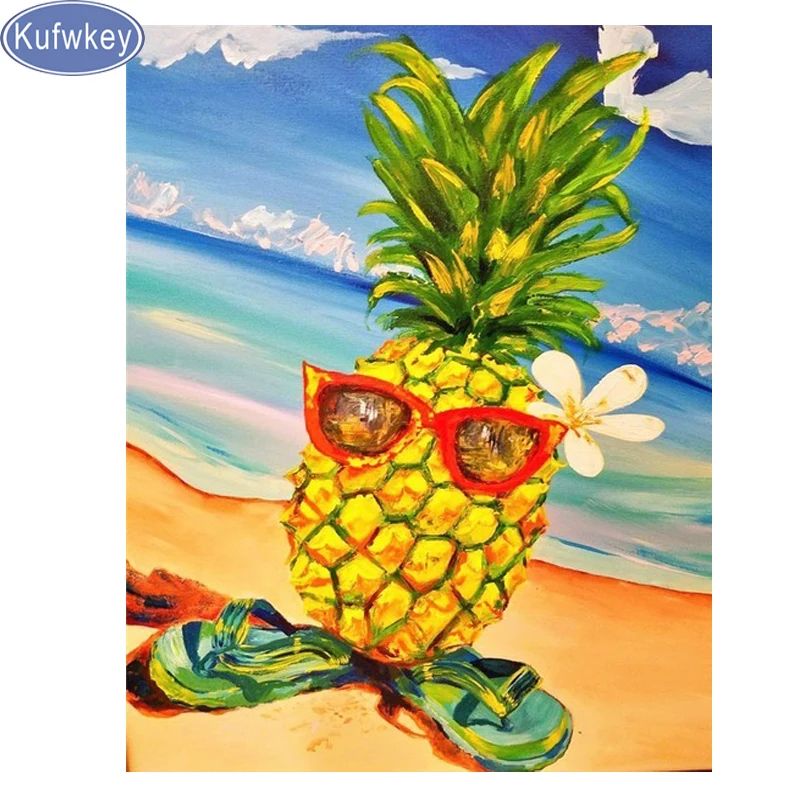 Ананас алмазов картина фруктов летние Алмазная Вышивка Полный Дисплей из