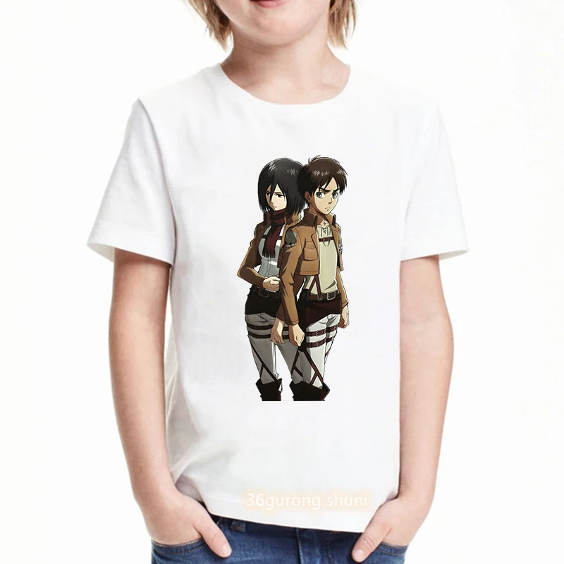 

New Attack On Titan T Shirt Mikasa Eren T-Shirt Japan Manga Anime Clothes Little Boy Short Sleeve T-Shirts Unisex Tops
