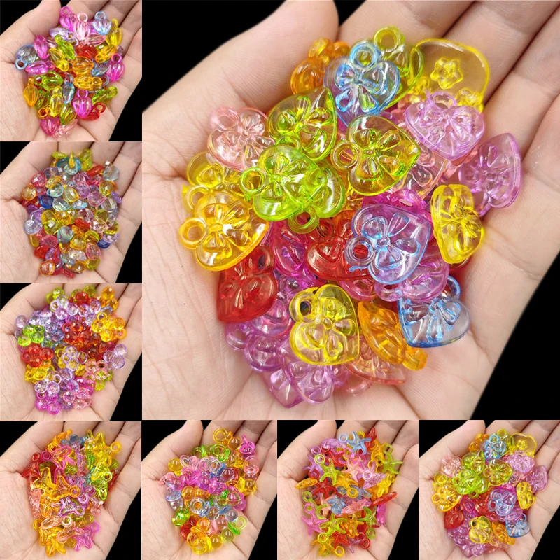 

20/40Pcs Drop Heart Arrow Transparent Beads DIY Crafts For Jewelry Making Pendant Necklace Bracelet Wholesale