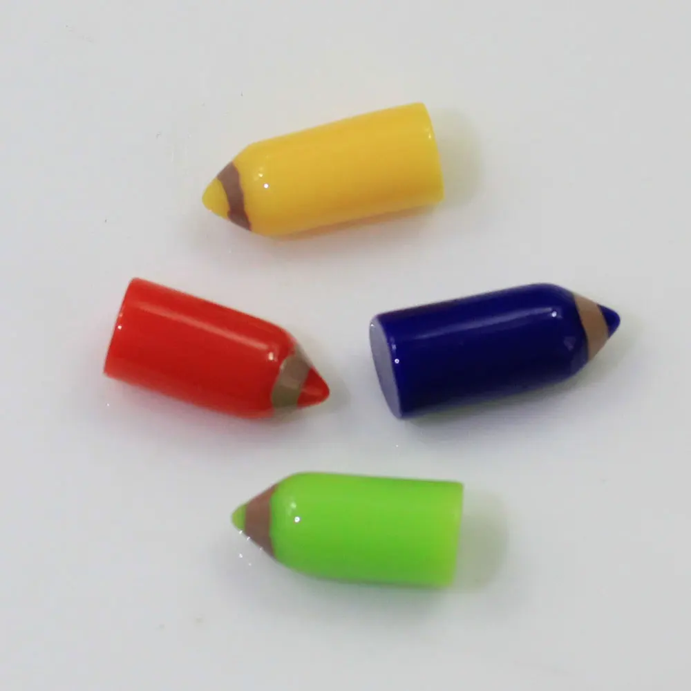 

New Arrive Colorful Cute Stationery Resin 3D Pencil Miniature Kawaii Cabochons For DIY Craft