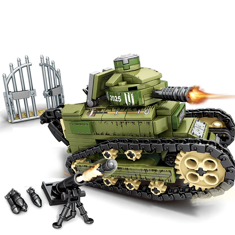 2022 Военная война 2 Империя стали Renault FT17 танк-машина солдаты MOC оружие