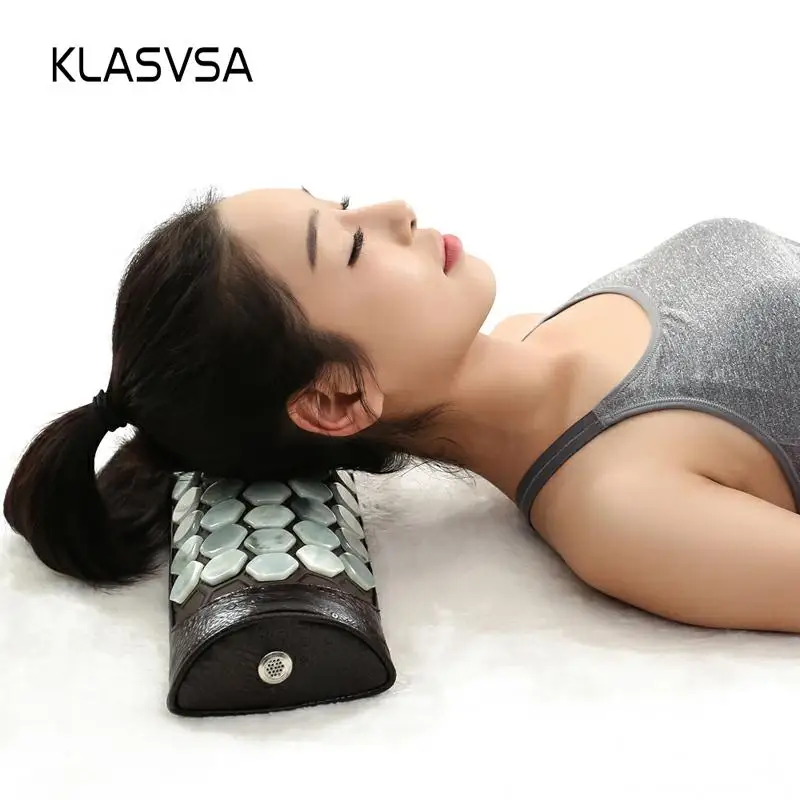 Массажер для шеи KLASVSA натуральный нефрит подушка Дальний инфракрасный шейный