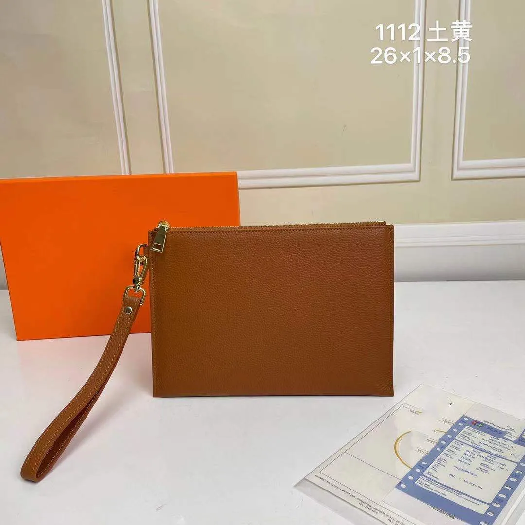 

Luxury business men's wallet lattice leather men's clutch bag simple envelope bag men's money bag large-capacity clutch bag