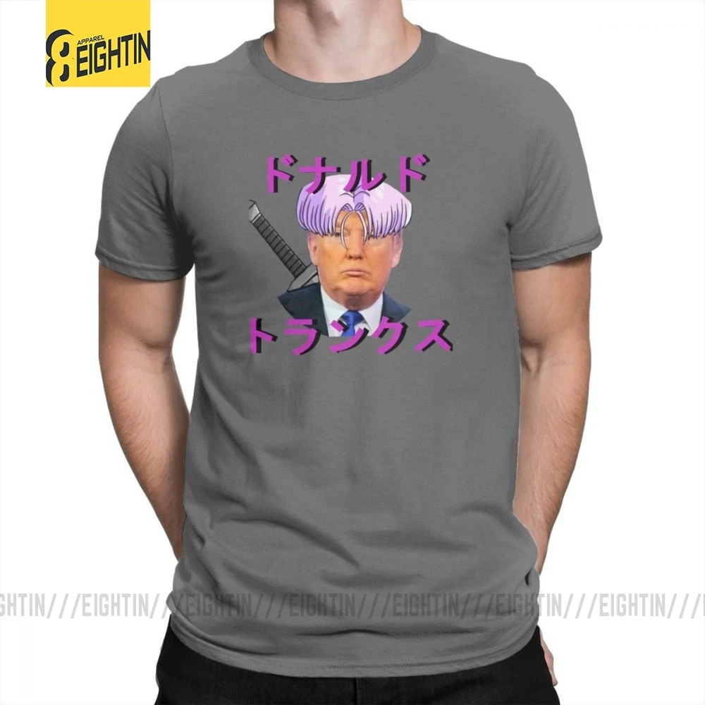 Vaporwave футболки Donald J trunks Футболка Мужская Высокое качество футболки с коротким рукавом большой размер хлопок смешной Стильный плюс - Цвет: Темно-серый