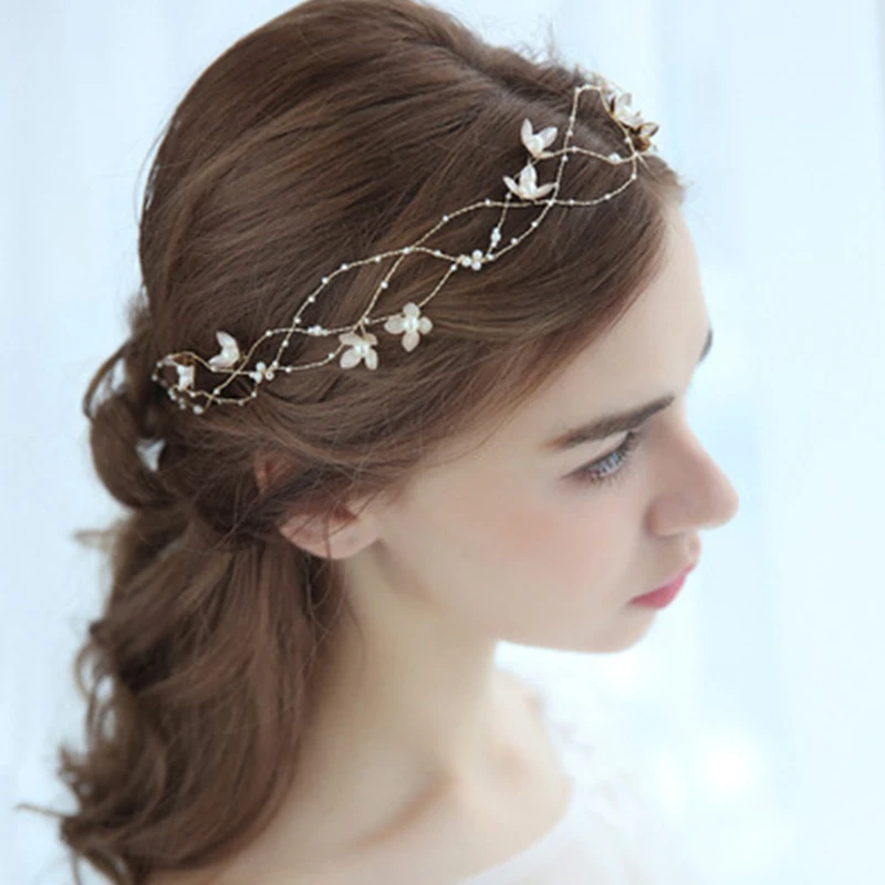 

Жемчужный зажим для волос для женщин, роскошные свадебные повязки для волос с кристаллами, золотые шпильки для выпускного, для невесты, подр...