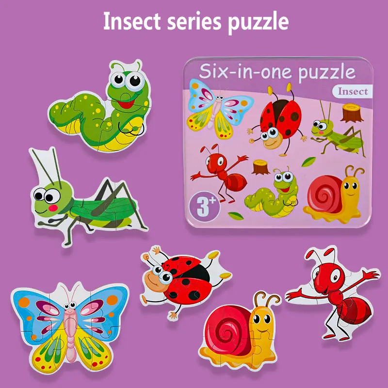 Большая головоломка для детей Монтессори Обучающие деревянные игрушки ферма