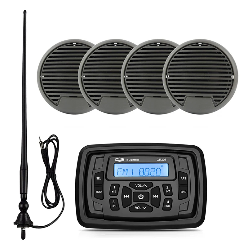 

Водонепроницаемый морской стерео аудио Лодка Радио Bluetooth приемник Автомобильный MP3-плеер + 2 пары в наборе 3 дюймов морской Динамик + FM антенн...
