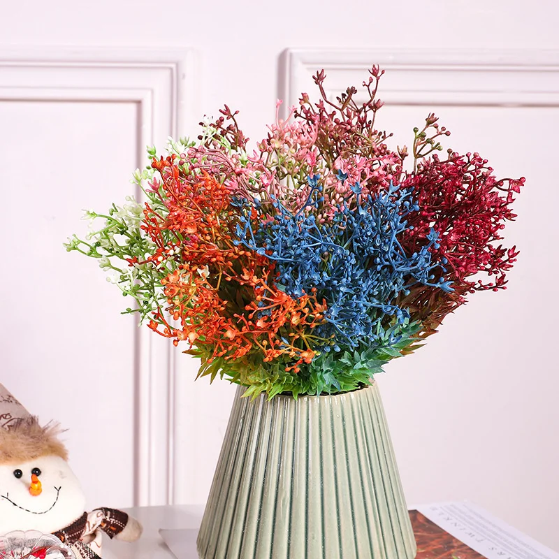 

Artificial Coral Flower Simulation Artificial Plastic Material Flower Bouquet Wedding Bedroom Decoration Fake Flower Home Decor