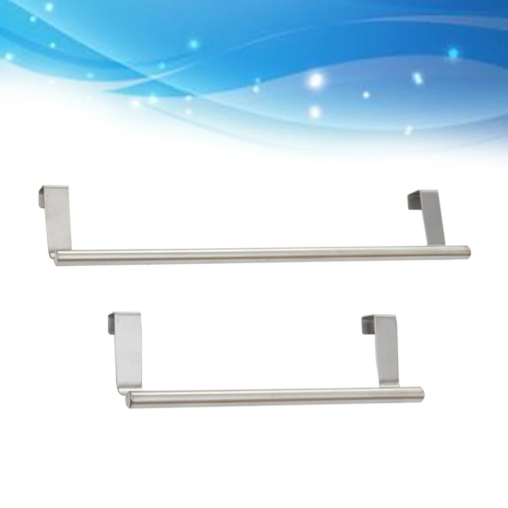 

Stainless Steel Over the Door Towel Bar Brushed Towel Hanger Over Cabinet Kitchen Dish Towel Bar Rack Small Size
