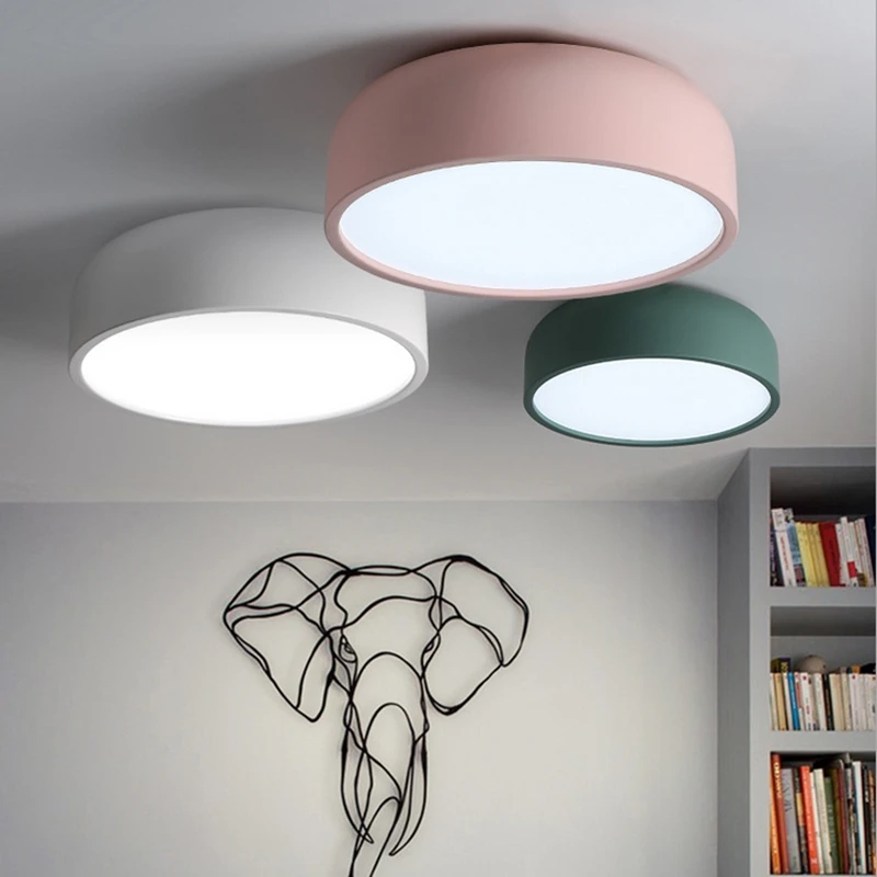 LED e27 round modern ceiling lamp fixture Nordic Home office living room bedroom aluminium lighting | Лампы и освещение
