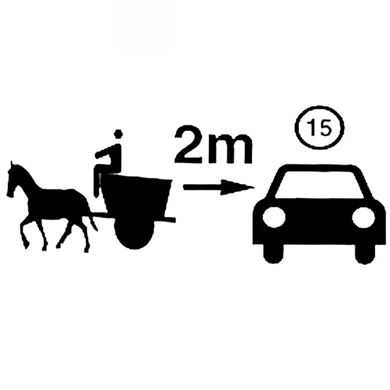 

Carriage Gap Interesting Decals High Quality Car Window Decoration Personality Pvc Waterproof Decals Black/white, 20cm*8cm