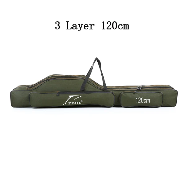 3 Layer 120cm FDDL 120/130/150 см Холст сумка для рыбалки на открытом воздухе Складная удочка Сумка-переноска с изображением морских рыб и полюс намоточный сумки для хранения Чехол Pesca - Цвет: 3 Layer 120cm