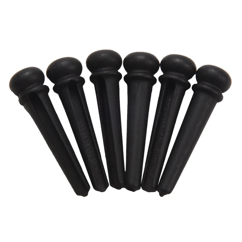 

6x Ebony Guitar Bridge Pins,Ebony End Pin (Black) & 6 Pcs Guitar Family Natural Ebony Folk Acoustic Guitar Bridge Pins