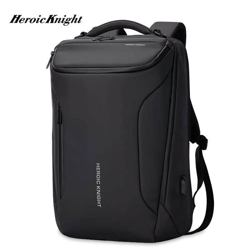 Heroic Knight Large Capacity Fashion Men Backpack Multifunctional Waterproof 15.6 inch Laptop Bag Man USB Charging Travel Bag
