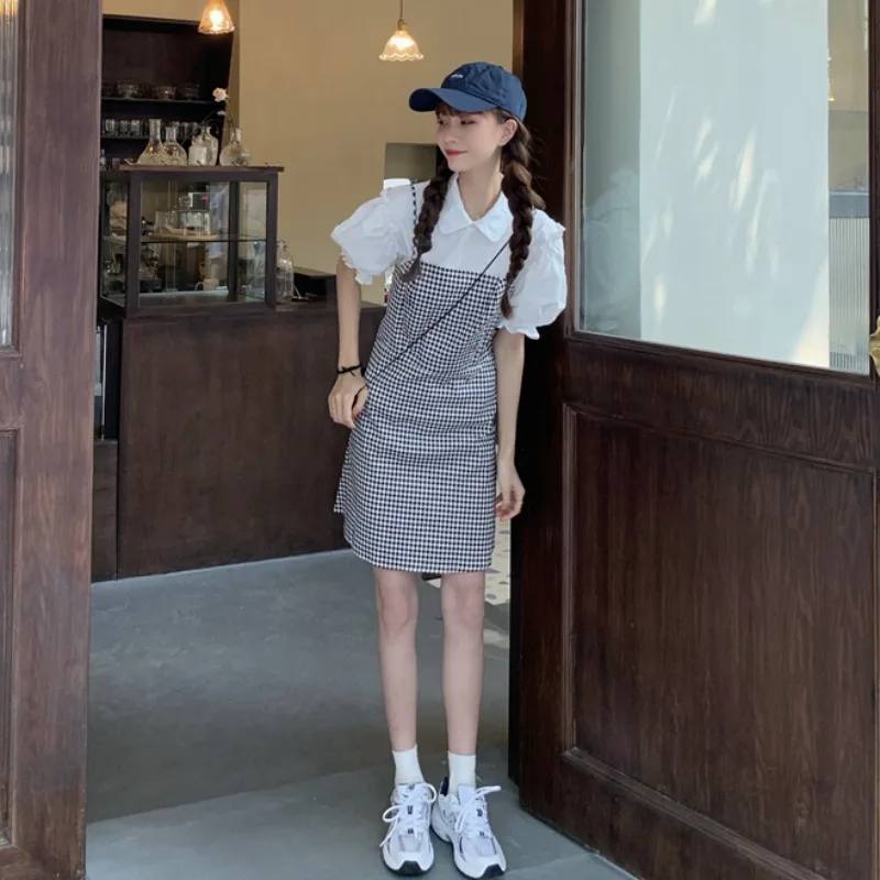 Новинка лета 2021 облегающее приталенное клетчатое платье комбинация в стиле