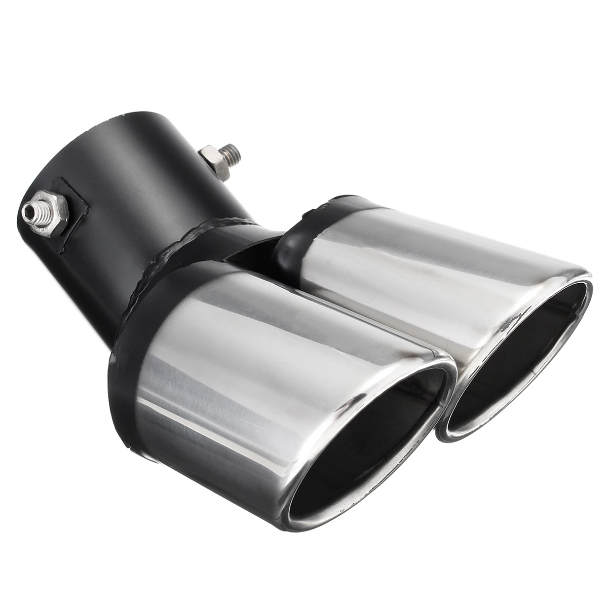 NEW Universal Car Decoration Chrome Tail Pipe Stainless Steel Curved Dual-outlet Exhaust Trim Muffler for BMW Benz | Автомобили и