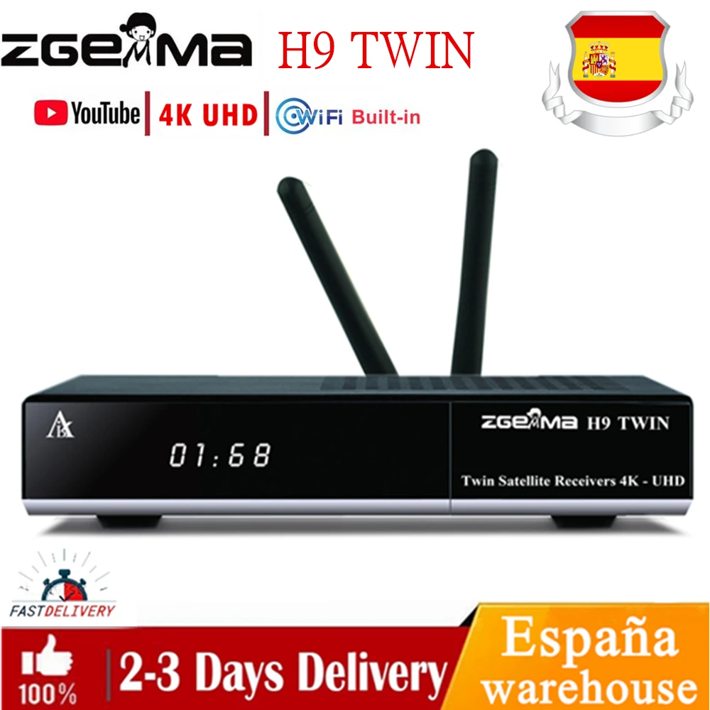 Preise Zgemma 4K UHD Satellite TV Empfänger H9 Twin DVB-S2X + DVB-S2X Multi-stream Tuner CA Zgemma H9 Twin Nizza Media Player Linux Decoder