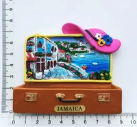 jamaica creative tourism souvenir decoration crafts hand painted fridge magnet paste collection with hand gift