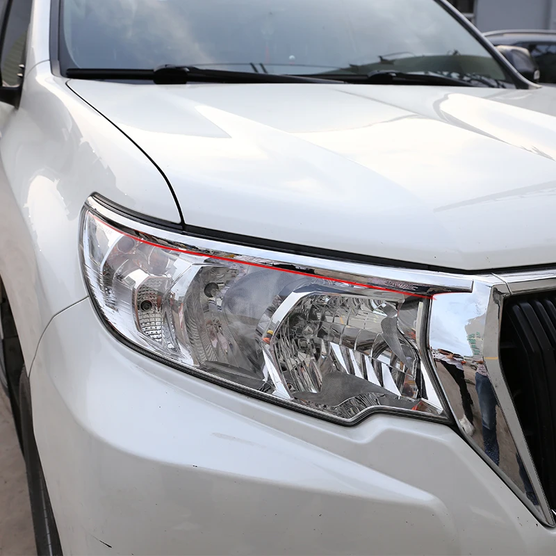 Автомобильные аксессуары ABS Chrome для Toyota Prado 2018 отделка передних фар автомобиля 2