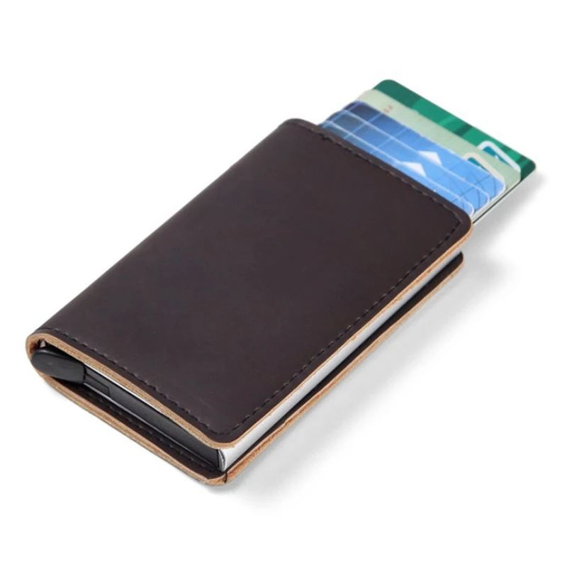 Винтажный многофункциональный мужской бумажник из алюминиевого сплава с RFID