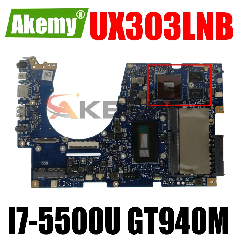

Akemy UX303LB материнская плата для ноутбука ASUS UX303LB UX303LNB UX303LN UX303LA UX303L протестированный Оригинал материнская плата 4G Оперативная память I7-5500U GT940M