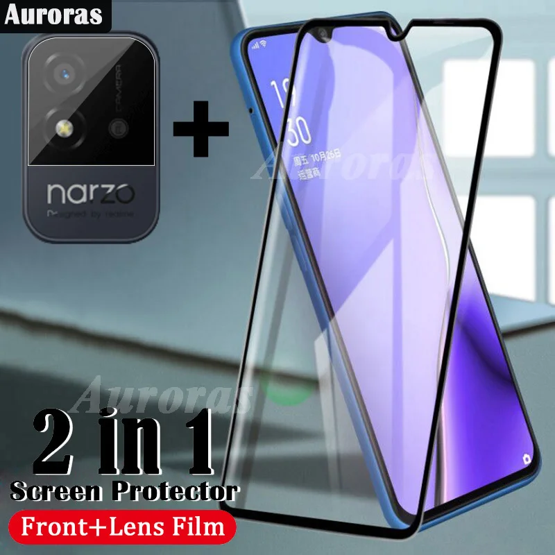 

Auroras 2 в 1 пленка для Realme Narzo 50i защита для экрана закаленное стекло для Realme Narzo 50i защита для объектива стеклянная пленка