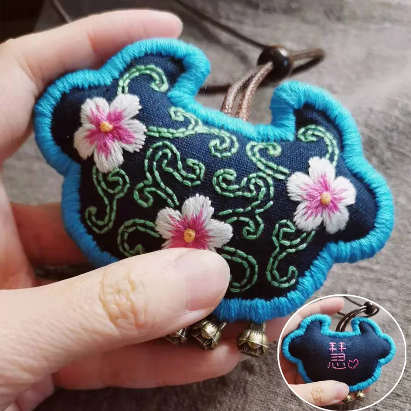 Китайское Ожерелье сделай сам амулет для вышивки Цветочный комплект начинающих