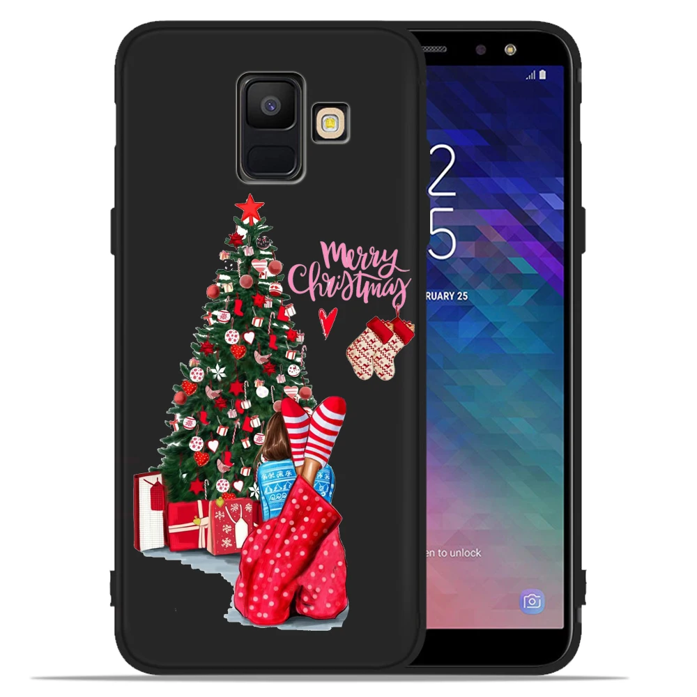 Роскошный чехол для телефона оболочка Samsung A8 2018 модный Рождественский девушек A7 A6