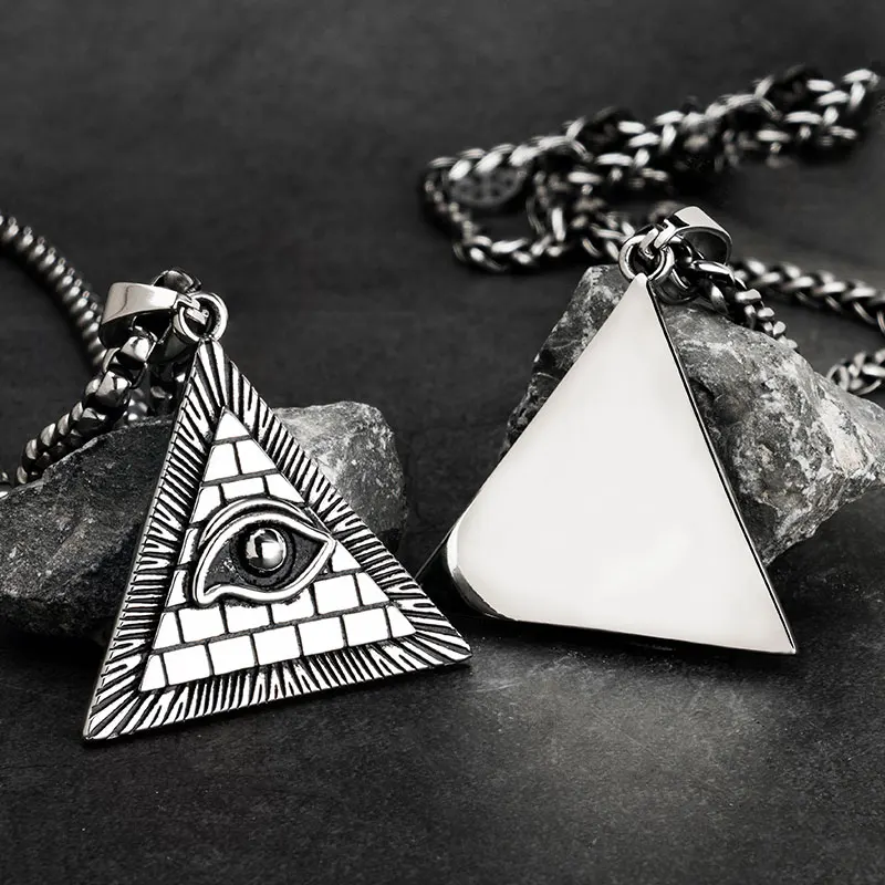 Всесезонный кулон дьявольский глаз треугольное ожерелье из нержавеющей стали