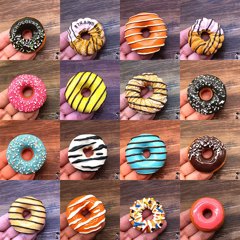 Креативная имитация десертного пончика стерео смола трехмерный магнит на