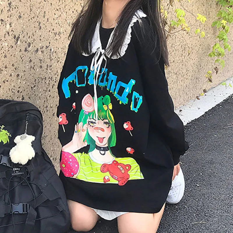 

Anime Graphic T Shirts Women Harajuku Vintage T Shirt Fashion Spring Womens Clothing Long Sleeve Woman T-shirts