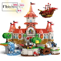 mailackers movie game peached princess castle super gaming maryed brosing palace house modular building blocks toys for children